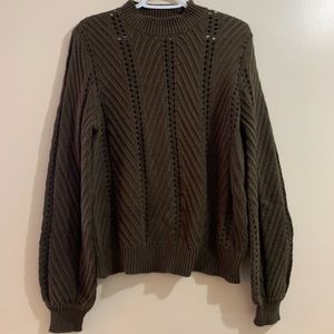 Forest Green Cable Knit Sweater